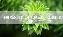 手机热点很卡（手机热点连不上是什么原因）