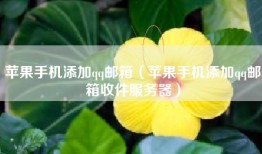 苹果手机添加qq邮箱（苹果手机添加qq邮箱收件服务器）