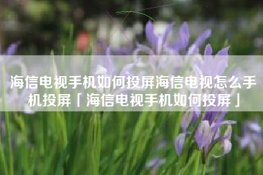 海信电视手机如何投屏海信电视怎么手机投屏「海信电视手机如何投屏」