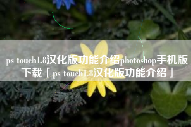 ps touch1.8汉化版功能介绍photoshop手机版下载「ps touch1.8汉化版功能介绍」