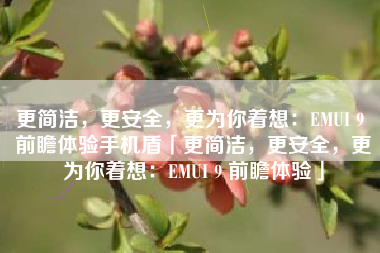 更简洁，更安全，更为你着想：EMUI 9 前瞻体验手机盾「更简洁，更安全，更为你着想：EMUI 9 前瞻体验」